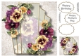 Art Deco Beautiful Floral - Muted Pansies 8x8