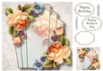 Art Deco Beautiful Floral - Peach Roses 8x8