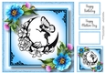Crescent moon Fairy With Blue Poppies 8x8