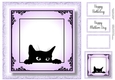 Peeking Cat In Purple - No Flowers