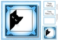 Peeking Cat In Blue - No Flowers