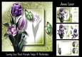 Lovely Lace Back Purple Tulips & Butterflies