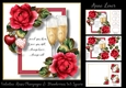 Valentine Roses Champagne & Strawberries 8x8 Square