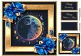The Celestial Moon & Blue Roses 8x8