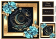 The Celestial Moon & Turquoise Roses 8x8