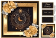 The Celestial Moon & Golden Roses 8x8