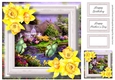 Beautiful Spring Cottage & Daffodils 8x8