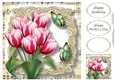 Fabulous Floral With Sheet Music - Pink Tulips 8x8