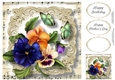 Fabulous Floral With Sheet Music - Pansies 8x8