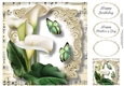 Fabulous Floral With Sheet Music - White Calla Lilies 8x8