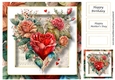 Gorgeous Floral Heart 2 8x8