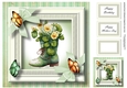 Floral Boot & Butterflies 2 8x8