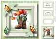 Floral Boot & Butterflies 1 8x8