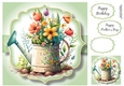 Simple Watercolour Floral Watering Can 3