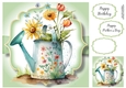 Simple Watercolour Floral Watering Can 7