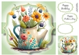 Simple Watercolour Floral Watering Can 8