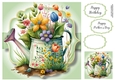 Simple Watercolour Floral Watering Can 9