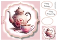 Simple Watercolour Floral Teapot 2