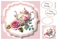 Simple Watercolour Floral Teapot 3