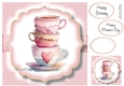 Simple Watercolour Floral Teacups 1
