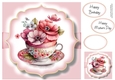 Simple Watercolour Floral Teacups 2