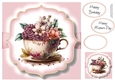 Simple Watercolour Floral Teacups 4
