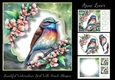 Beautiful Watercolour Bird With Peach Blossom