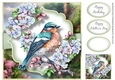 Beautiful Watercolour Bird With Blue Blossom 8x8
