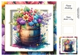 Beautiful Barrel Of Flowers 2 8x8