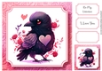 Cute Baby Animal Valentine - Crow