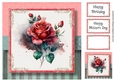 The Watercoloured Rose - Red 8x8