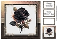 The Watercoloured Rose - Black 8x8