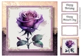 The Watercoloured Rose - Purple 8x8