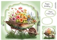 Simple Watercolour Wheelbarrow Of Flowers 2