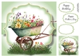 Simple Watercolour Wheelbarrow Of Flowers 3