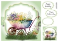 Simple Watercolour Wheelbarrow Of Flowers 4