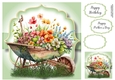 Simple Watercolour Wheelbarrow Of Flowers 8