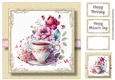 Simple Watercolour Teacup Of Flowers 7