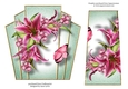 7x7 Art Deco Floral Stacker - Stargazer Lilies