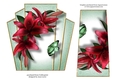 7x7 Art Deco Floral Stacker - Red Lilies