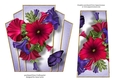 7x7 Art Deco Floral Stacker - Perunias