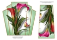 7x7 Art Deco Floral Stacker - Hot Calla Lilies