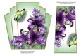 7x7 Art Deco Floral Stacker - Purple Lilies