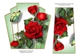 7x7 Art Deco Floral Stacker - Red Roses