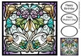 Art Nouveau Stained Glass Window 4 8x8