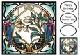 Art Nouveau Stained Glass Window 2 8x8