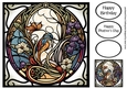 Art Nouveau Stained Glass Window 1 8x8