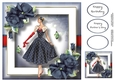 Vintage Beauty In Navy 8x8