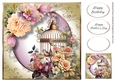 Vintage Floral Birdcage 2 8x8