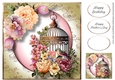 Vintage Floral Birdcage 3 8x8